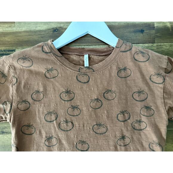 Rylee + Cru Amber Tomatoes Rust Orange Jersey Shirt Short Sleeve Cotton Dress 6 - Picture 3 of 8